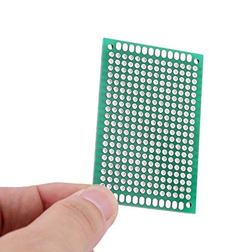 Placa de prototipos de 10 piezas, placa de rejilla lateral doble de 4 × 6 cm Accesorios para proyectos electrónicos de soldadura de PCB DIY