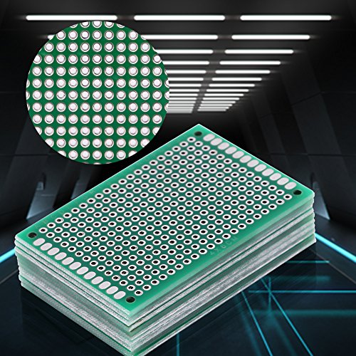 Placa de prototipos de 10 piezas, placa de rejilla lateral doble de 4 × 6 cm Accesorios para proyectos electrónicos de soldadura de PCB DIY