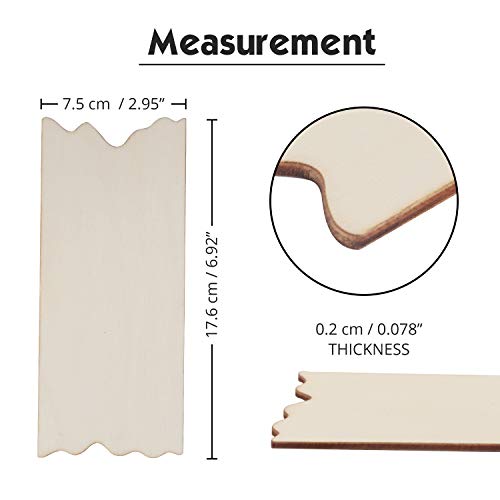 Placas de Madera sin Acabado (24 Piezas) - (17,6 x 7,5 x 0,2 cm) Etiquetas Decorativas Madera con Borde Serrado - Recortes de Madera Rectangulares para Manualidades, Decoración Boda, Número de Casa