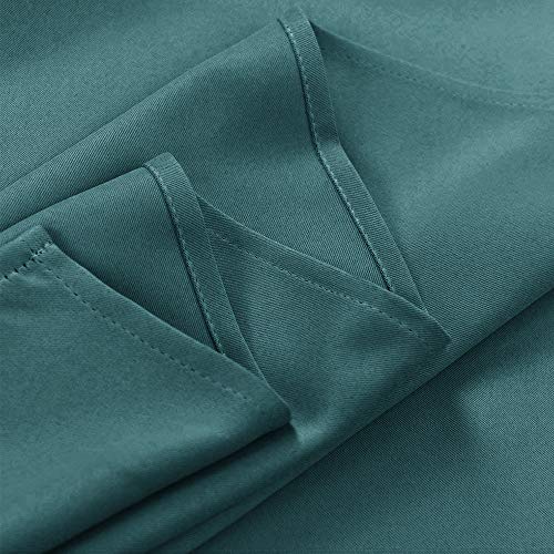 PONY DANCE Cortinas Opacas Largas - Cortina con Ollaos para Salón Comedor Oficina, 2 Pqneles, 140 x 245 cm, Turquesa