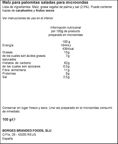 Popitas - Palomitas Saladas Para Microondas, Bolsa 100 g