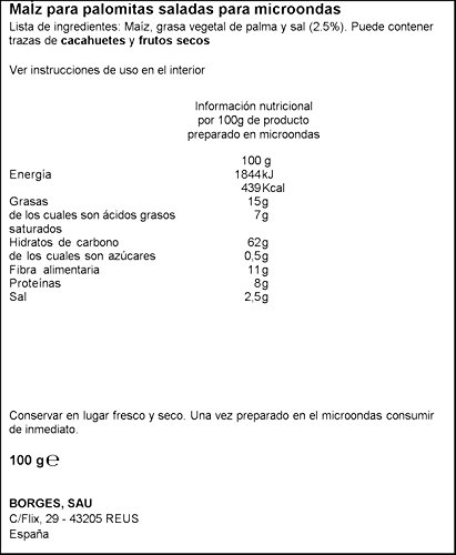 Popitas - Palomitas Saladas Para Microondas, Bolsa 100 g