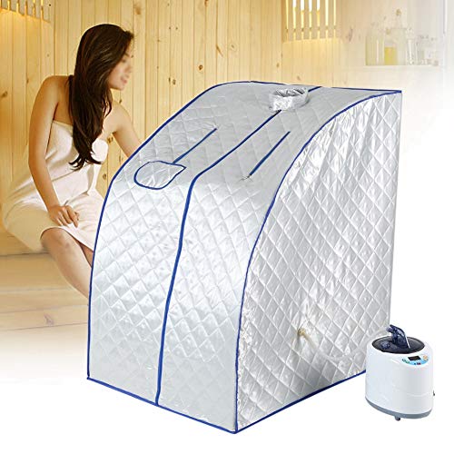 Portátil Sauna de Vapor SPA, Cabina para sauna, Caja de baño para sauna, Cara del cuerpo adelgazante, 2L Para Aliviar Dolores Musculares, Reducir El Estrés, Control remoto Temperatura (Blanc)