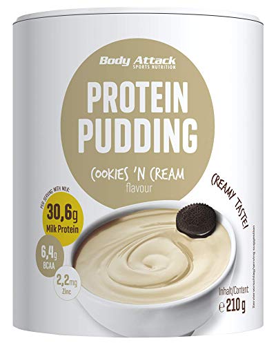 Preparado para hacer Natillas Proteicas de Cookies & Cream Body Attack 210g
