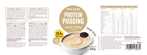 Preparado para hacer Natillas Proteicas de Cookies & Cream Body Attack 210g