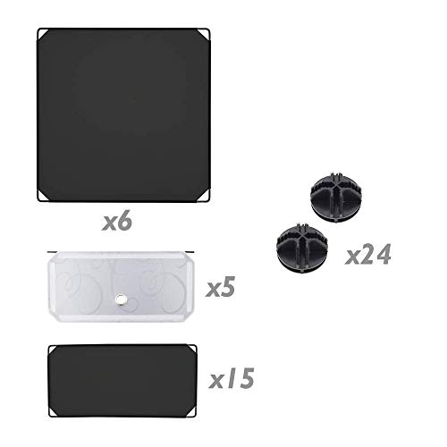 PrimeMatik - Armario Organizador Modular Estanterías de 5 Cubos de 17x35cm plástico Negro con Puertas y Dibujado