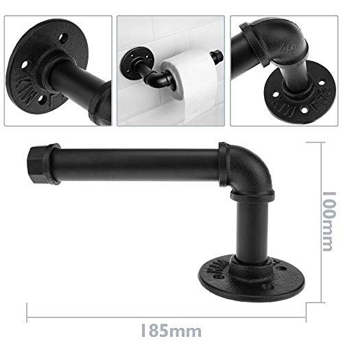 PrimeMatik - Portarrollos WC de 125 mm para Papel higiénico de Acero. Tubo Industrial y Vintage