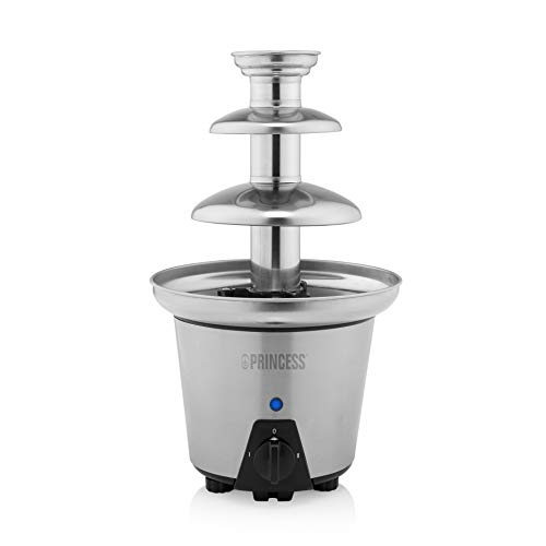 Princess 01.292998.01.001 Fuente de chocolate, 90 W, 0.6 kg, Acero Inoxidable, 3 Velocidades, Plata