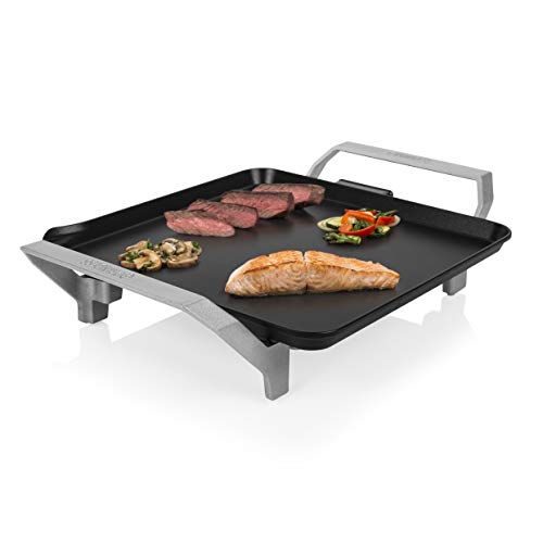 Princess Table Chef Premium 103090 Compacta, Plancha Mini Cuadrada, Alta Potencia, Negro, 28 x 28 cm