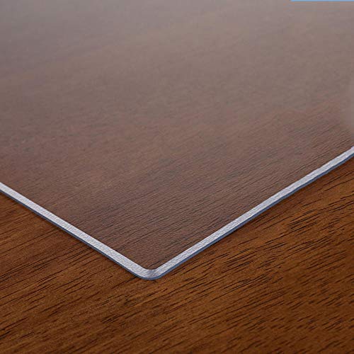 Promworld Mantel Antimanchas Resistente Líquidos，Mantel de plástico Suave de PVC Esmerilado Transparente-Transparente 1.6mm_80 * 130cm，algodón la Cubierta de Tabla Cena
