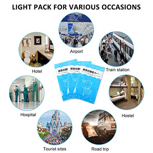 Protector WC Desechable Impermeable, Yolistar 40pcs Protector Water Desechables Papel Cubre Inodoro, Antibacteriano Talla Universal Funda Desechable wc para Baño, Proteger el medio ambiente