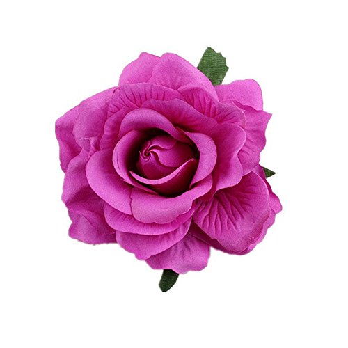 Q_TS Diademas Pelo Banda Turbantes Simulación Rosa Flor Flor Horquilla Tela sombrerería harina Blanca