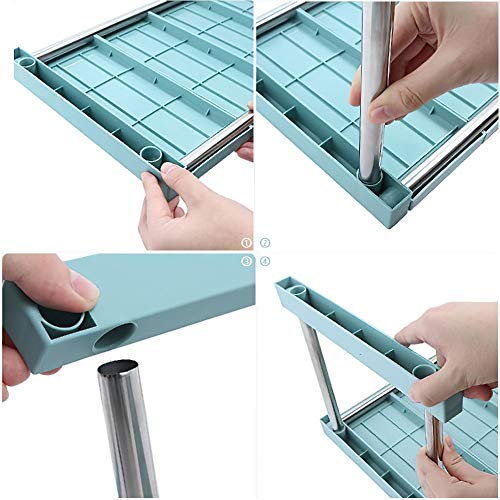 Qisiewell Estante de Cocina Estante de gabinete Estante de Almacenamiento estantería de baño Estante de baño Estante de baño Estante de Zapatos Estante de gabinete Base Negro Soporte Plegable
