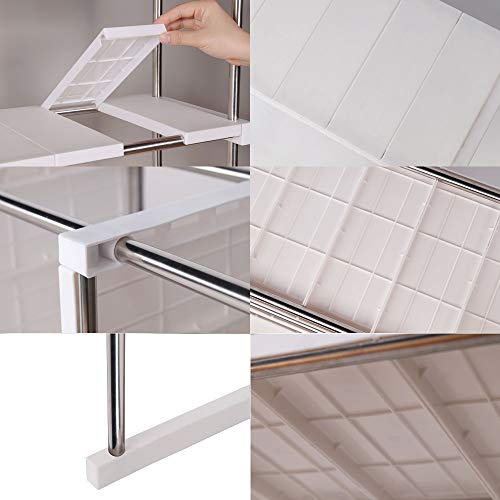 Qisiewell Estante de Cocina Estante de gabinete Estante de Almacenamiento estantería de baño Estante de baño Estante de baño Estante de Zapatos Estante de gabinete Base Negro Soporte Plegable