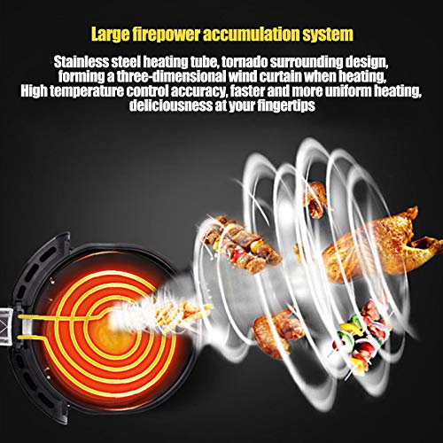 Qks Freidora de Aire para Uso doméstico 3.8L Cocción Saludable y sin Aceite Horno de freidora eléctrica de Aire 1350W Temporizador de Calentamiento rápido y Control de Temperatura Ajustable