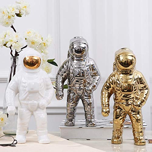 QYSZYG La joyería Astronauta Astronauta Astronauta Modelo Nórdico de Escritorio de cerámica Adornos artesanales (Color : Silver, Size : S)