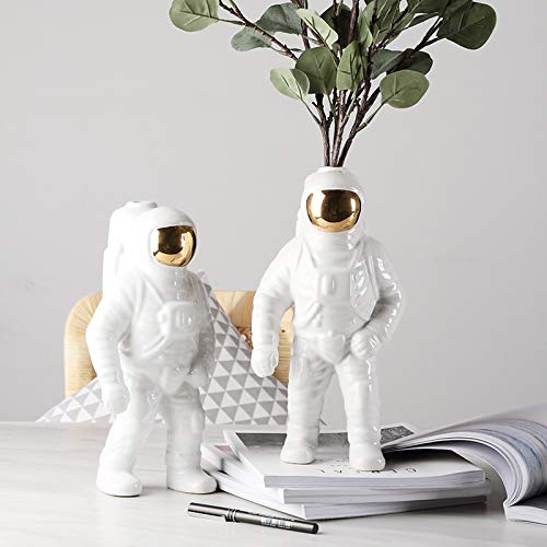 QYSZYG La joyería Astronauta Astronauta Astronauta Modelo Nórdico de Escritorio de cerámica Adornos artesanales (Color : Silver, Size : S)