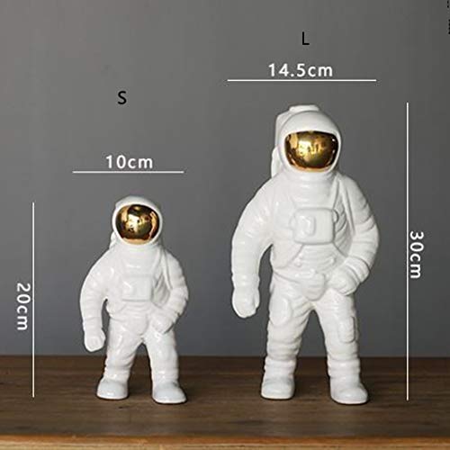 QYSZYG La joyería Astronauta Astronauta Astronauta Modelo Nórdico de Escritorio de cerámica Adornos artesanales (Color : Silver, Size : S)
