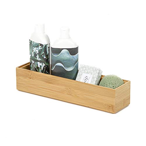 Rangement & Cie CIE RAN6963 se Pueden apilar Caja de almacenaje de bambú 30 x 7,5 x 2,5 cm, Bamboo, L