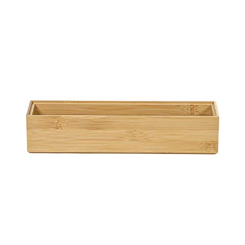 Rangement & Cie CIE RAN6963 se Pueden apilar Caja de almacenaje de bambú 30 x 7,5 x 2,5 cm, Bamboo, L