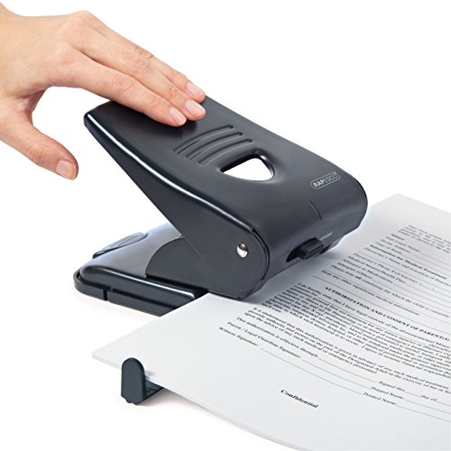 Rapesco 835 - Perforadora metálica, 2 agujeros, hasta 40 hojas de capacidad, color negro