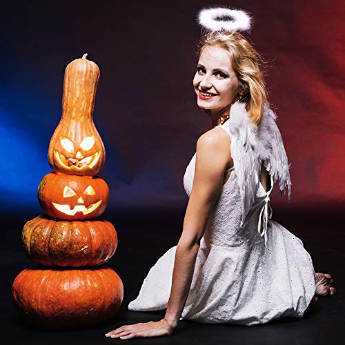 Redstar Fancy Dress - Alas y halo de ángel - Ideal para Halloween - Blanco