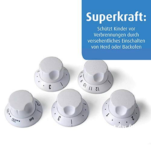Reer 7998 - Protectores de seguridad para mandos de cocinas, 23,8 x 15 x 3,5 cm