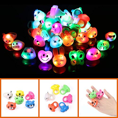 Regalos de fiesta de cumpleaños para niños con luces LED parpadeantes de gelatina, juguetes 18 bulk, regalo para niños y niñas, suministros de fiesta que brillan en la oscuridad