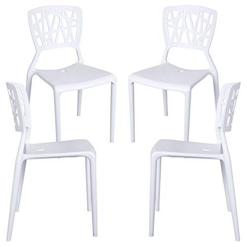 Regalos Miguel - Packs Sillas Jardín - Pack 4 Sillas Delta - Blanco - Envío Desde España