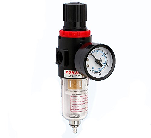 Regulador de presión neumático del aire, separador de agua, reductor de presión para compresor, de 6,35 mm, procesador de gas