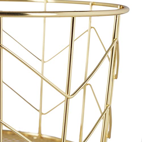 Relaxdays Cesto de almacenaje, Redondo, Vintage, Almacenaje, Decoración, ∅ 21,5 cm, Dorado