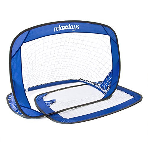 Relaxdays Tor Pop Up 2er Tor Pop Up 2er - Portería de fútbol, Talla 120 x 80 x 80 cm