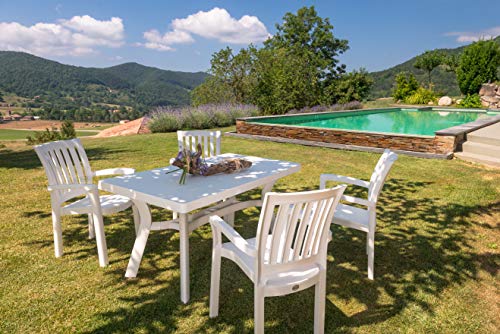 resol grupo Flavia 140x80 Mesa Rectangular Exterior jardín, Verde Oscuro