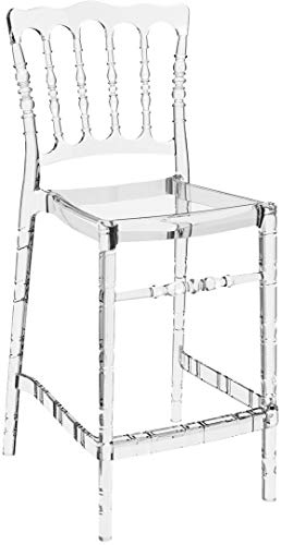 resol grupo Opera 65 Set de 4 taburetes para Interior, Exterior, jardín, Transparente, 103 x 47 x 51 cm