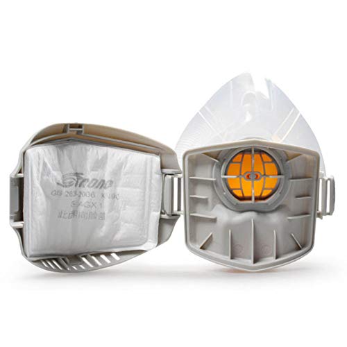 Respirador de media cara ONEWDJ, protección ocular con filtro, protección respiratoria, máscaras industriales de protección contra el polvo, máscaras de gas (con 5 filtros)