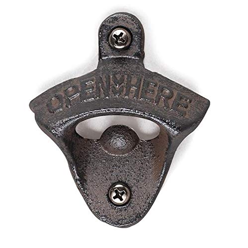 Retro - Abrebotellas de hierro fundido para montar en la pared, barra de cocina, cerveza