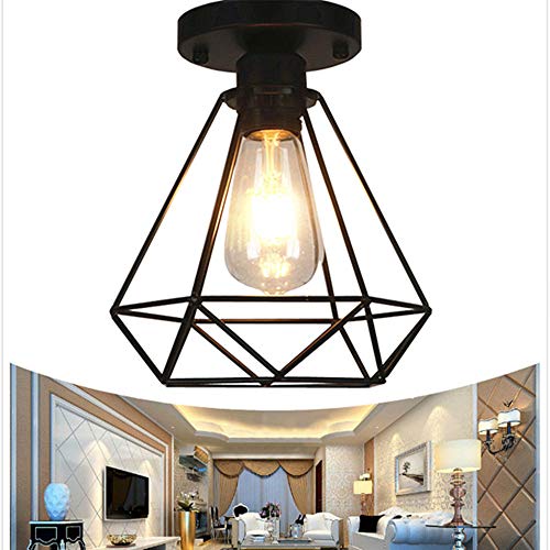 Retro Industrial Lámpara de techo de interior, Techo de Metal Lámpara de Techo Colgante de Estilo Vintage Iluminación de Techo, para Sala de Estar Dormitorio Sala de Estudio Restaurante Cafe Corridor