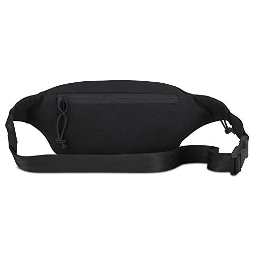 Riñonera Hombre y Mujer Negro - JOHNNY URBAN Toni Riñoneras Hip Bag de Tela de Algodón para Festivales y Deportes - Bolsa de Cintura Hipster Fanny Pack Bolso de Viaje Repelente al Agua