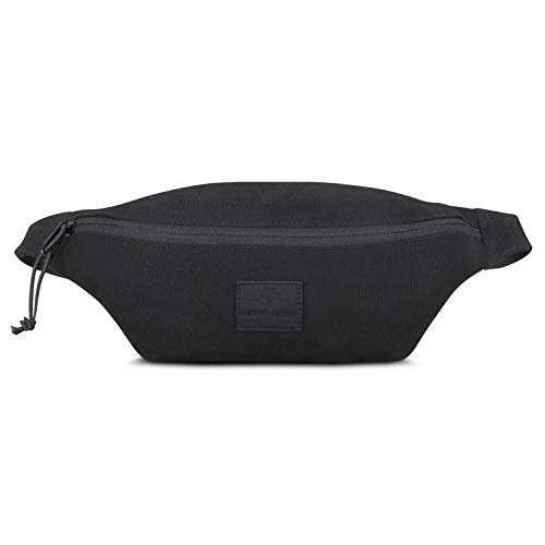 Riñonera Hombre y Mujer Negro - JOHNNY URBAN Toni Riñoneras Hip Bag de Tela de Algodón para Festivales y Deportes - Bolsa de Cintura Hipster Fanny Pack Bolso de Viaje Repelente al Agua