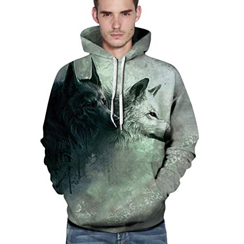 ROBO Sudadera con Capucha 3D Impreso Colorido de Manga Larga Animal Estampado Gruesa Bolsillos Grandes de Novedades Primavera Otoño Invierno