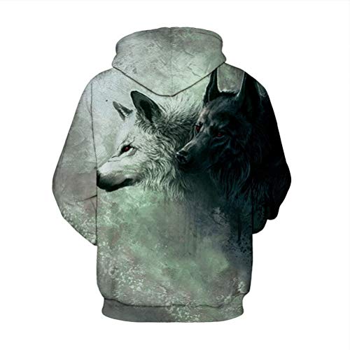 ROBO Sudadera con Capucha 3D Impreso Colorido de Manga Larga Animal Estampado Gruesa Bolsillos Grandes de Novedades Primavera Otoño Invierno
