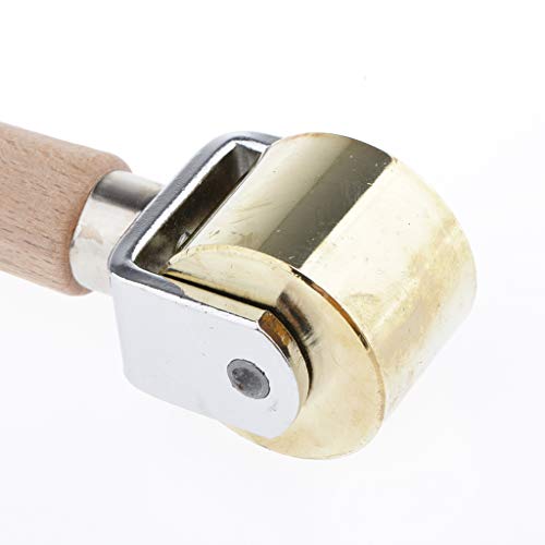 Rodillo de Borde de Prensado Herramientas de Arrugado Alisado de Cuero de Leathercraft DIY 25mm