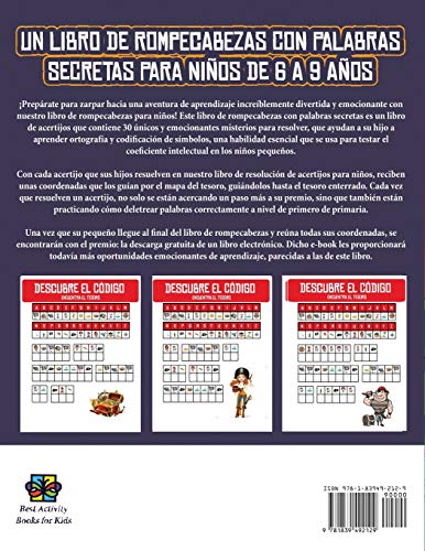 Rompecabezas con palabras codificadas para imprimir (Un libro de rompecabezas con palabras secretas para niños de 6 a 9 años): Sigue las pistas en ... Pata de acero. Si encuentras la ubicación co