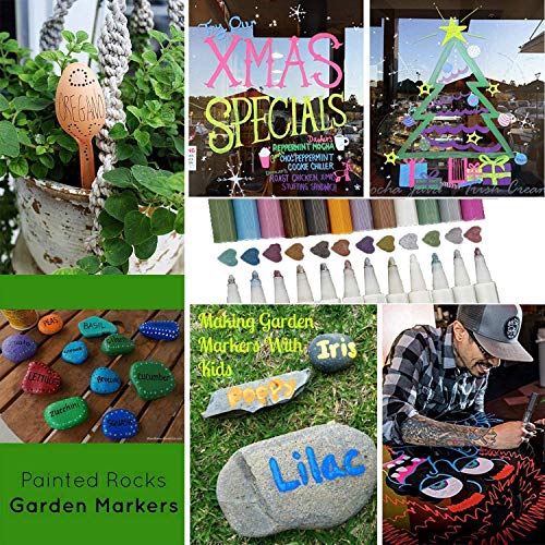 Rotuladores metálicos,Sinwind juego de 12 colores surtidos para dibujo de álbum de fotos,Scrapbooking, Foto de bricolaje, Piedra de papel del álbum, Superficie de Papel de Vidrio Cerámica de Plástico