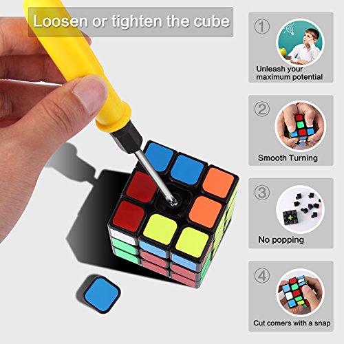 ROXENDA Speed Cube, Profesional 3x3x3 Speed Cube - Torneado rápido y Suave - Helado sólido y sin Etiquetas, el Mejor Juguete mágico 3D Puzzle: se vuelve más rápido Que el Original (T4)