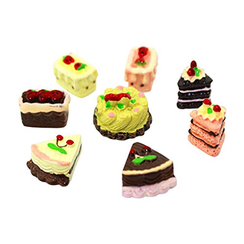 Rrunzfon 8Pcs Molde Pastel para Doll Hourse Juguete Miniatura para Casa de Muñecas Miniature