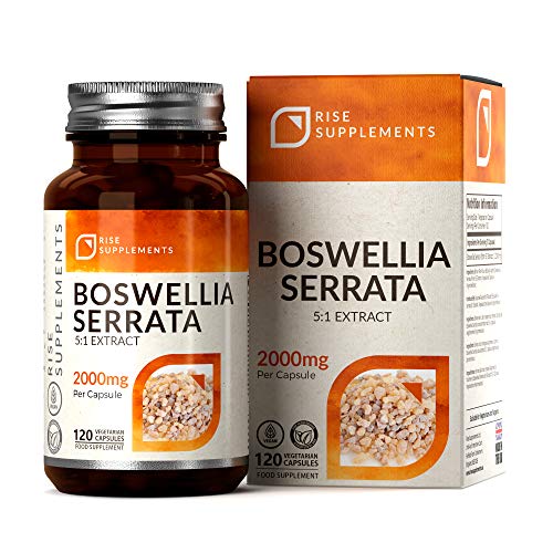 RS Boswellia Serrata 2000mg | Cuidado de las Articulaciones Extracto 5:1 120 Cápsulas Veganas | Antiinflamatorio Natural | Ideal para Aliviar el Dolor Articular | Sin OGM, Gluten, Lácteos o Alérgenos
