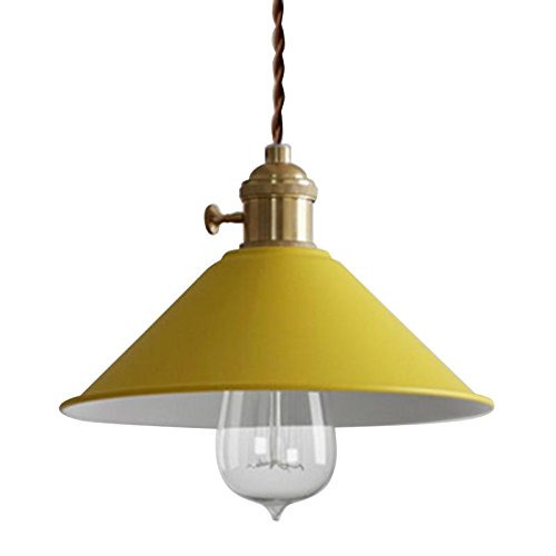 RUNNUP Lámpara de iluminación de techo Vintage Lámpara colgante Lámpara de metal amarillo para la sala de estar del loft de la casa Bar Restaurantes Cafetería Decoración del club