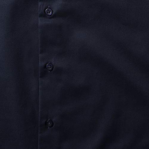 Russel Collection - Camisa de Manga Larga Cuidado facil Modelo Oxford Tailored Hombre Caballero - Trabajo/Oficina/Recepcion (Cuello 38cm) (Negro)