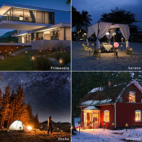 Ruyilam Llama Luz Solar de Exterior, 4 Pack Antorcha Luces Solares Inalámbricas Impermeables para Jardín, Terraza, Patio, Fiestas, Iluminación al Aire Libre, Encendido/Apagado Automático
